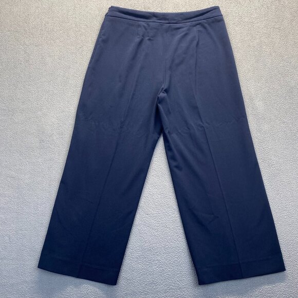 Tahari Arthur S.Levine Women's Wide Leg Crop Pants Size 10,Blue - Picture 2 of 9